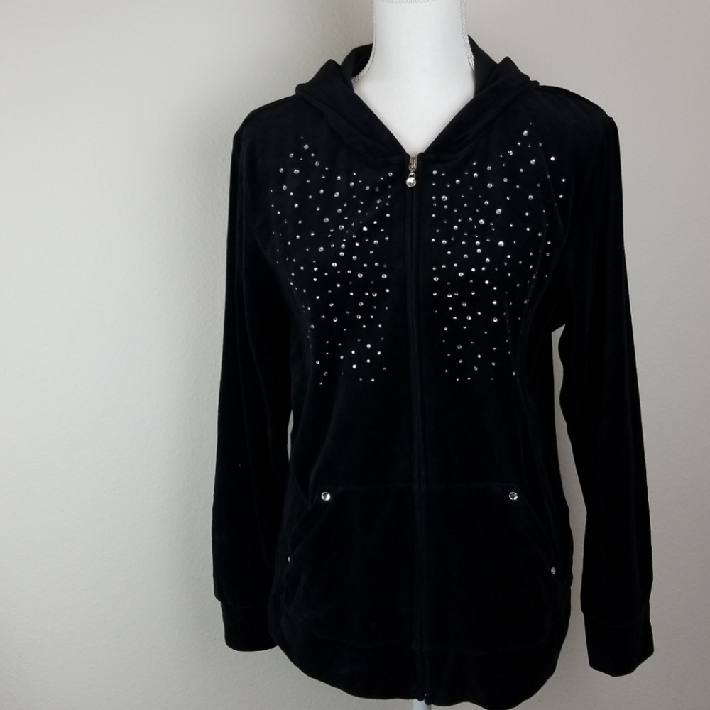 Bedazzeled Zip Up Sport Jacket